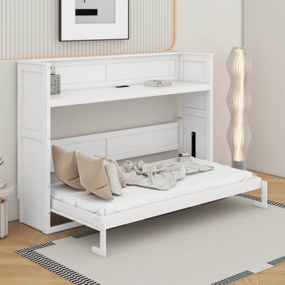 Lit escamotable simple TG avec bureau, lumière DEL et USB