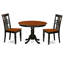 Ensemble de table de salle à manger moderne 5 pièces comprenant une table ronde en bois avec piédestal et 4 chaises de salle à manger, noir et cerise-866058938-866058937