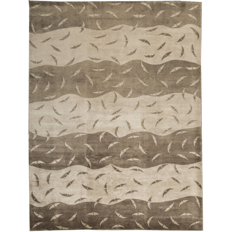 Himalayan Wool Abstract Area Rug in Camel/Beige