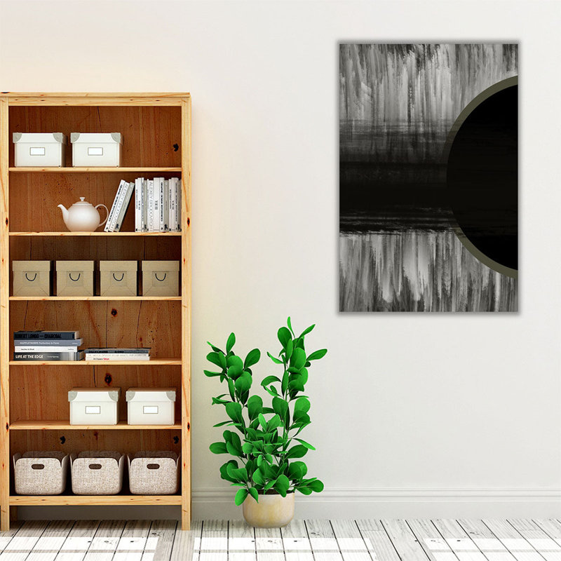 «Neutral Abstract Black», reproduction d'art sur toile, H 36 po x l 24 po