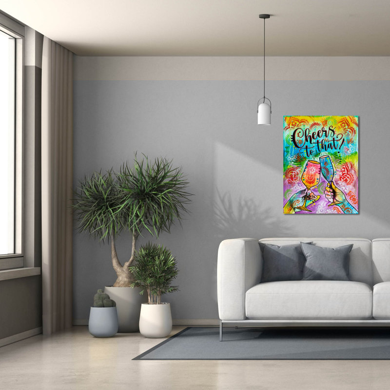 «Cheers - To That» par Dean Russo, art mural sur toile, H 34 po x l 26 po x P 1,5 po