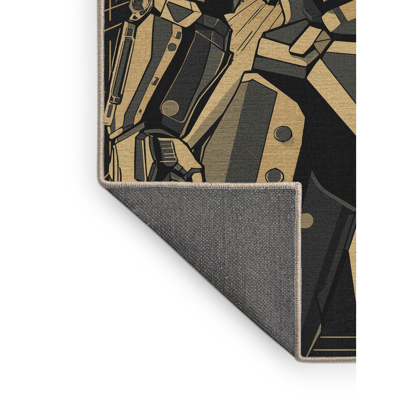 Tapis à motif géométrique doux et moelleux à armure à vapeur de couleur art déco Kelton, 4 x 6