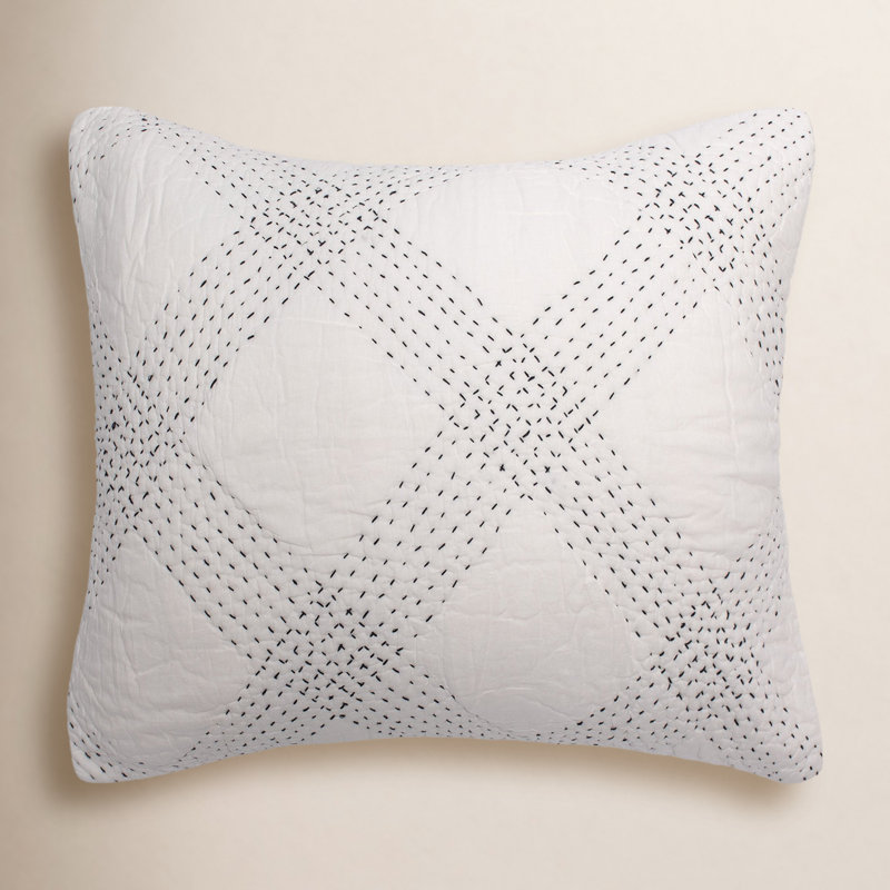 Plaid Sham, Euro, Indigo