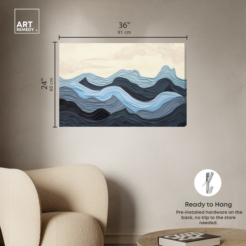 Art mural sur toile 1 "Art Remedy Waverly" 57111, H 24 po x l 36 po, Toile tendue