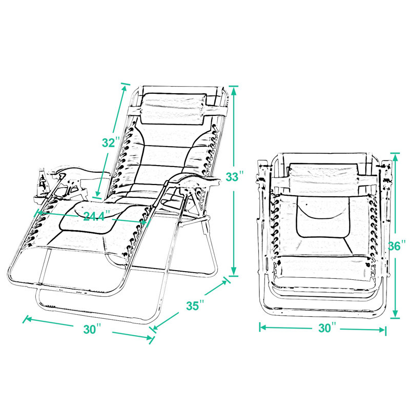 Fauteuil inclinable zéro gravité avec coussin Talecia, Gris