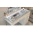 Makeup Vanity Desk HD Glass Countertop Built-in LED Lighting Strip 6 Large Drawers Diamond Handles Very easy to assemble