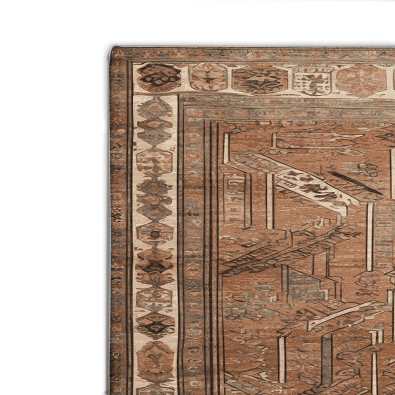 Turkish Brown Indoor and Outdoor Area Rug, Rectangle 2' x 3'