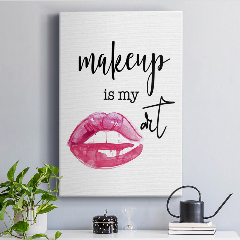 Maquillage est mon art, toile tendue avec châssis de qualité supérieure - prête à être accrochée