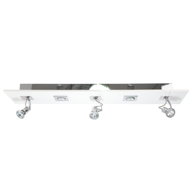 Holmestrand 40'' 5 -Light Fixed Track Track Kit with Dimmable and Adjustable Head, Polished Chrome/Piano White Wood