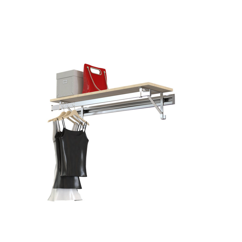 Single Shelf-Hang Closet System, Maple, 8.5"H x 32"W x 11.75"D