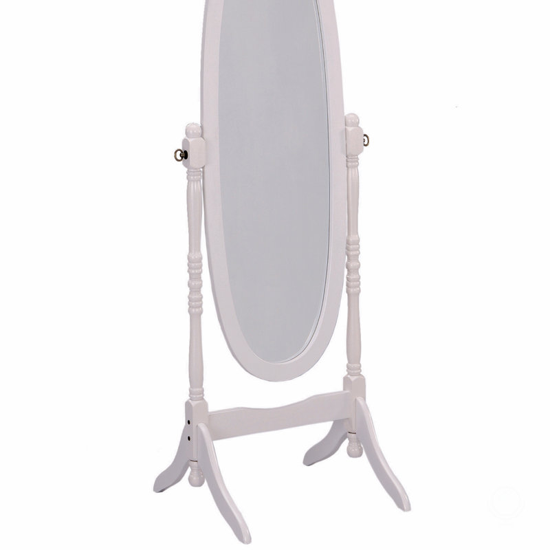 59.25" Tall Standing Wooden Floor Mirror, White