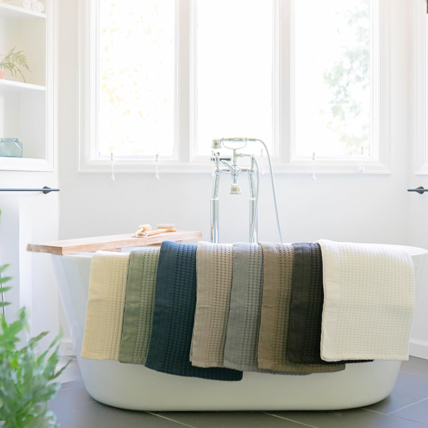 Thirox waffle towels quick dry thin bath sheets 40x80 oversized extra