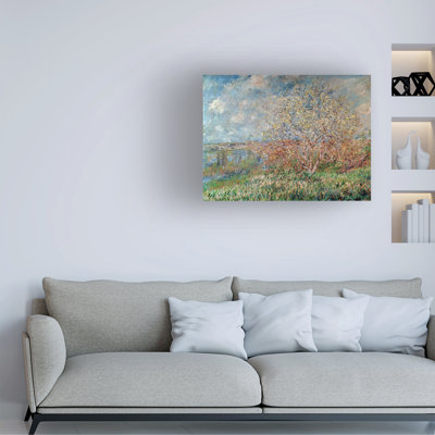 «Wraped Canvas Wall Art», art mural «Spring 1880» par Claude Monet pour le salon, la chambre à coucher ou le bureau - 24 x 32