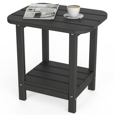 Sturdy Dual-Shelf HDPE Adirondack Side Table