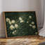 Art mural encadré sur toile - Arbustes botaniques classiques avec des fleurs blanches dans des tons de vert foncé - 16 po x 24 po, 24 po x 36 po-1237710314-1237710315