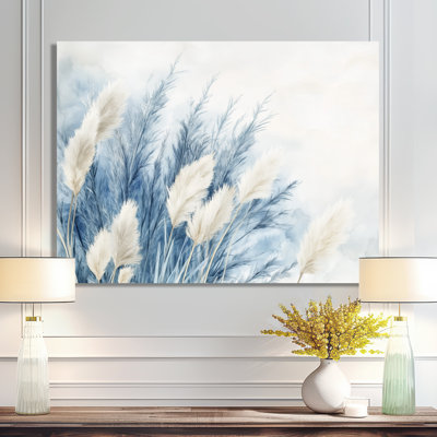Blue Pampas Calm II - Blue Tribal Wall Decor