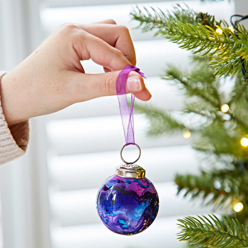 6cm Marble Glass Bauble