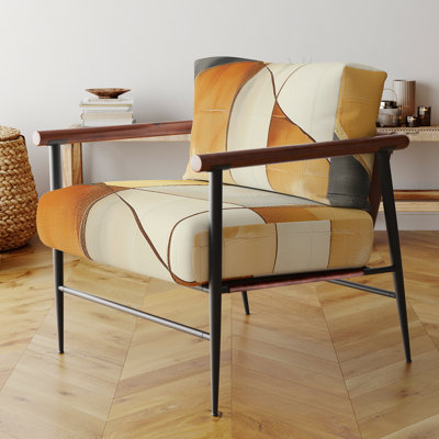 Chaise d'appoint abstraite moderne transitionnelle - Fauteuil Golden Intersection I
