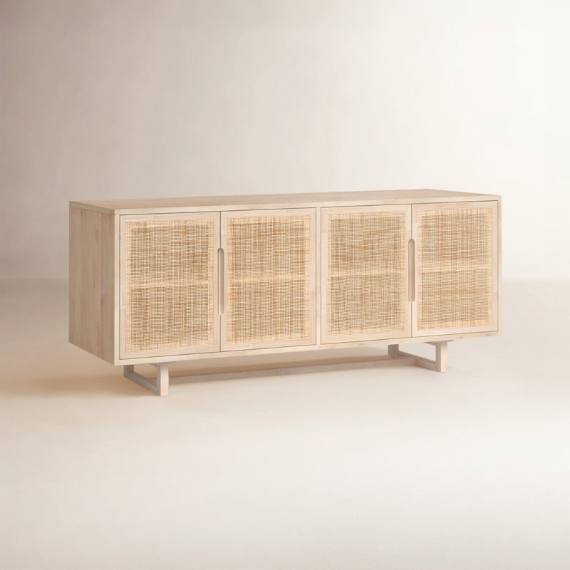 Clarita 72'' W Solid Wood Sideboard, White Wash