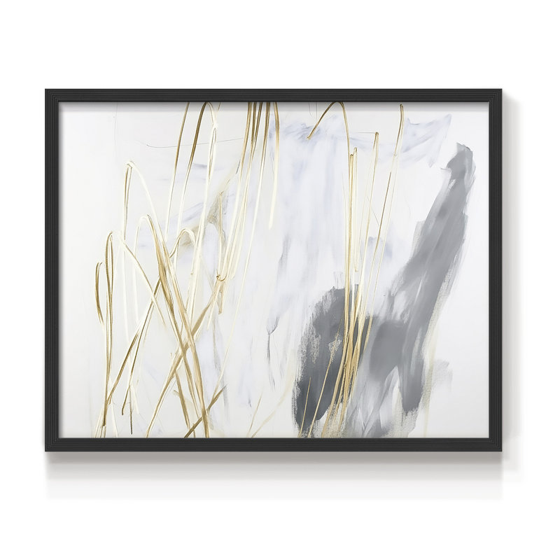 Série abstraite XXI, reproduction encadrée, H 22 po x l 28 po, Noir, noir, noir, noir