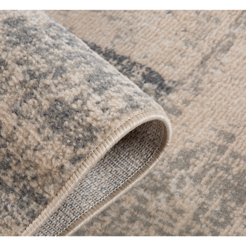 Nemahan Transitional Abstract Durable Performance Beige/Gray-Blue Area Rug, Rectangle 10'6" x 13'9"