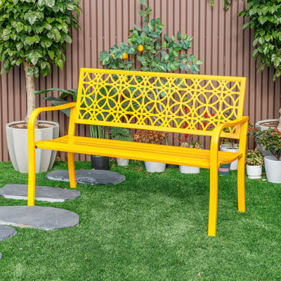 All-Steel Garden Bench for Timeless Appeal