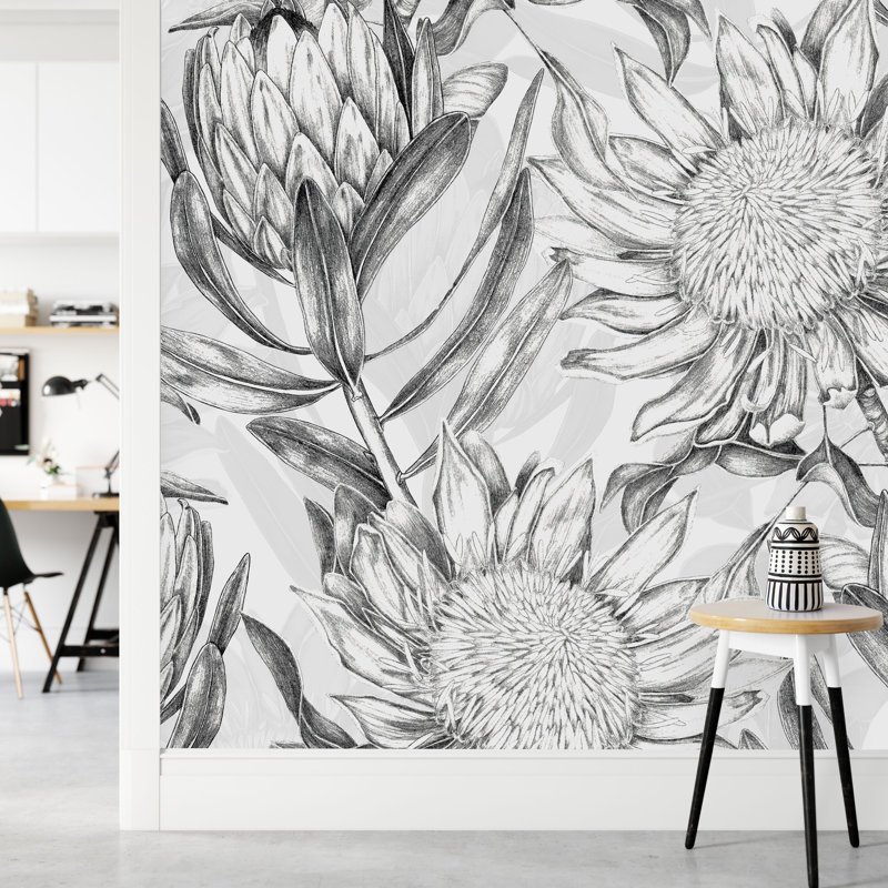 Floral Wall Mural, 125" W x 125" L