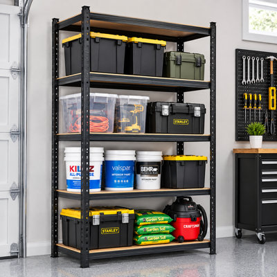 36"W 5-Tier Adjustable Garage Storage Shelving Heavy Duty Metal Utility Rack
