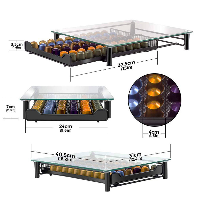 Rebrilliant Pendley Glass Coffee Pod Storage