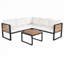 Ensemble de conversation 4 pièces pour patio, canapé modulaire en L avec coussins moelleux et table basse pour le jardin, la cour, le porche et la terrasse-1232741482