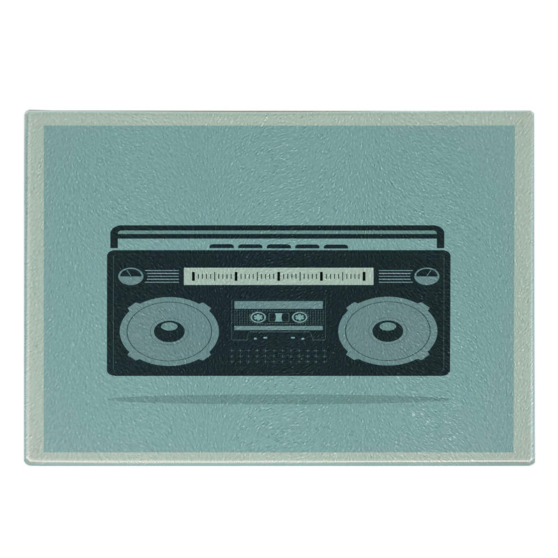 Multicolore planche à découper Ambesonne Hip Hop en verre trempé 1980