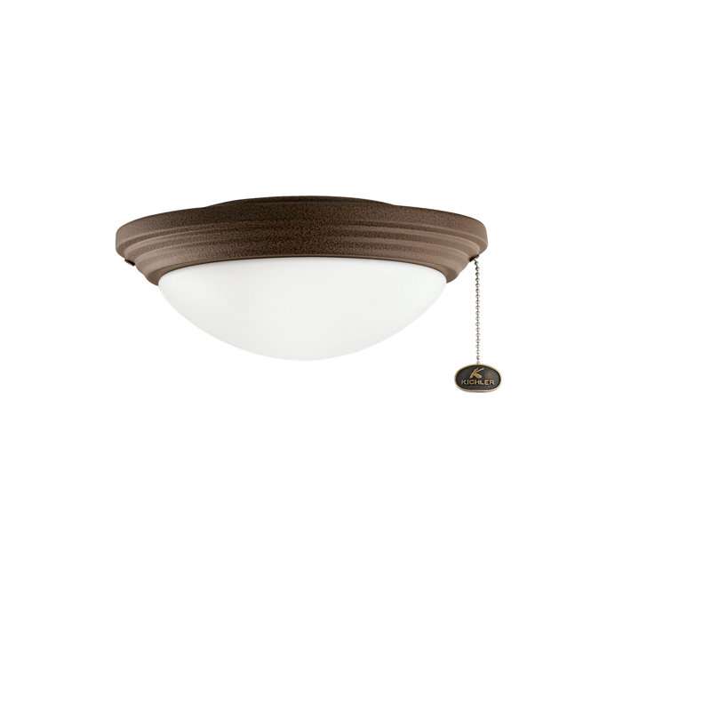 11'' 2 - Light LED Bowl Ceiling Fan Light Kit, Tannery Bronze Powder Coat
