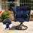 5-Piece HDPS Patio Dining Set – 4 Swivel Rocking Chairs, Textilene Mesh, 36" Faux-Wood Table with Umbrella Hole-725168282