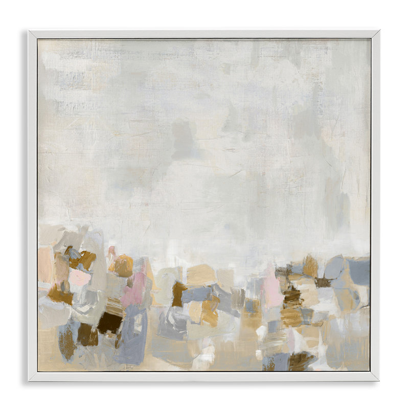 «Rustic Beige & Grey Gray», art de la giclée encadrée par Rachel Springer, Estampe numérique encadrée blanc bord de mer