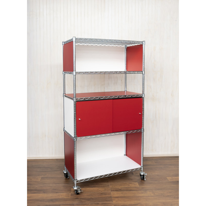 Tablette grillagée, H 18 po x l 36 po x P 24 po, Rouge