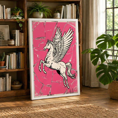 Pegasus in Flight Retro - Wrapped Canvas