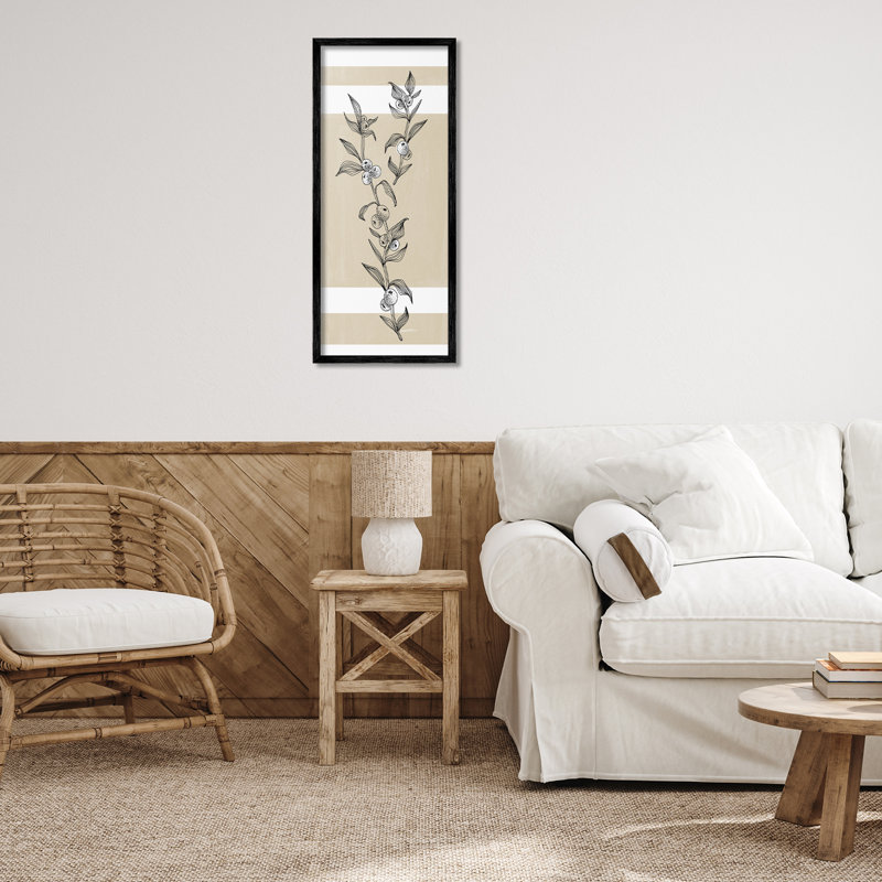 «Sweet Orange Spig», art de la giclée encadrée par Leeza Hernandez, H 30 po x l 13 po, Estampe numérique Farmhouse