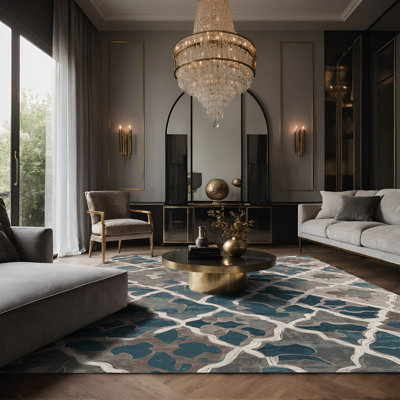 Tapis gris soyeux et moelleux