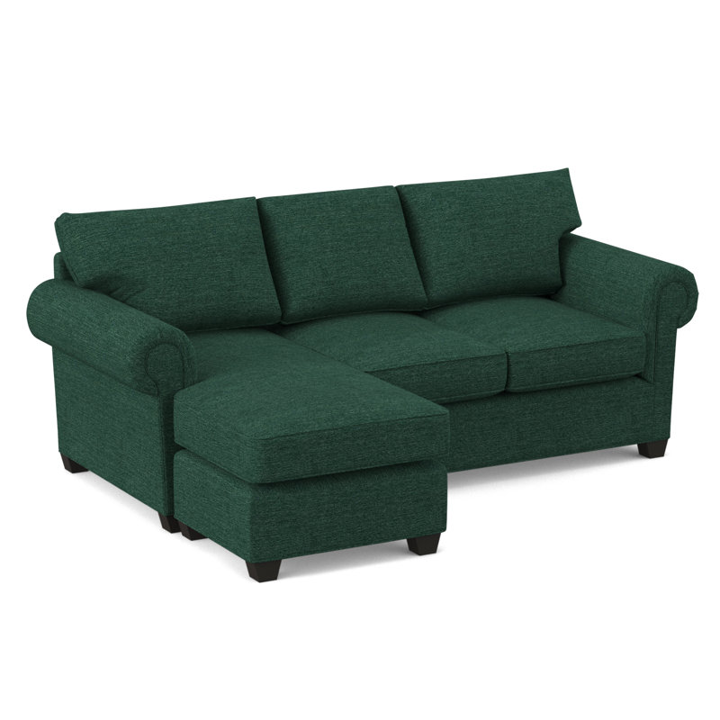Charlotte 86" Wide Reversible Sleeper Sofa & Chaise with Ottoman, Hybrid, Antic Jade