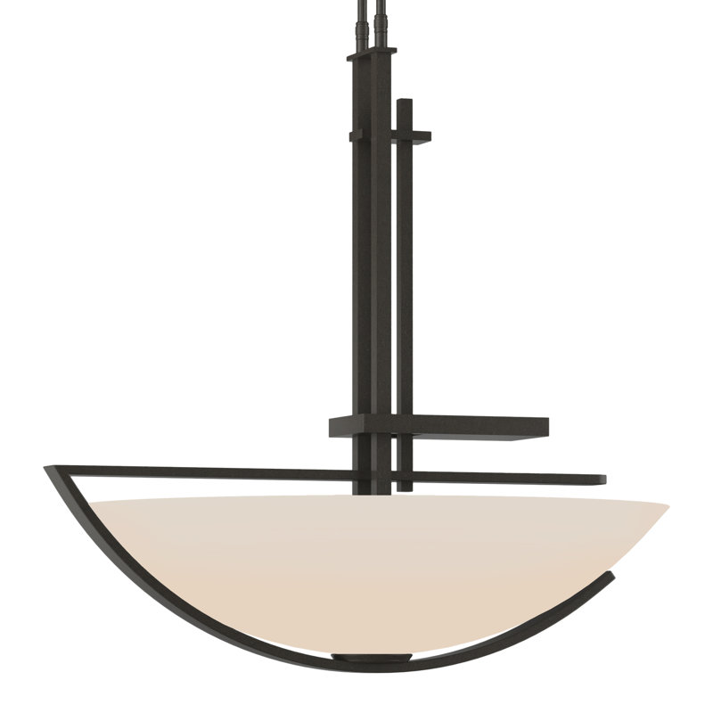 Ondrian 3 - Light Unique/Statement Bowl Pendant, Dark Smoke, Opal