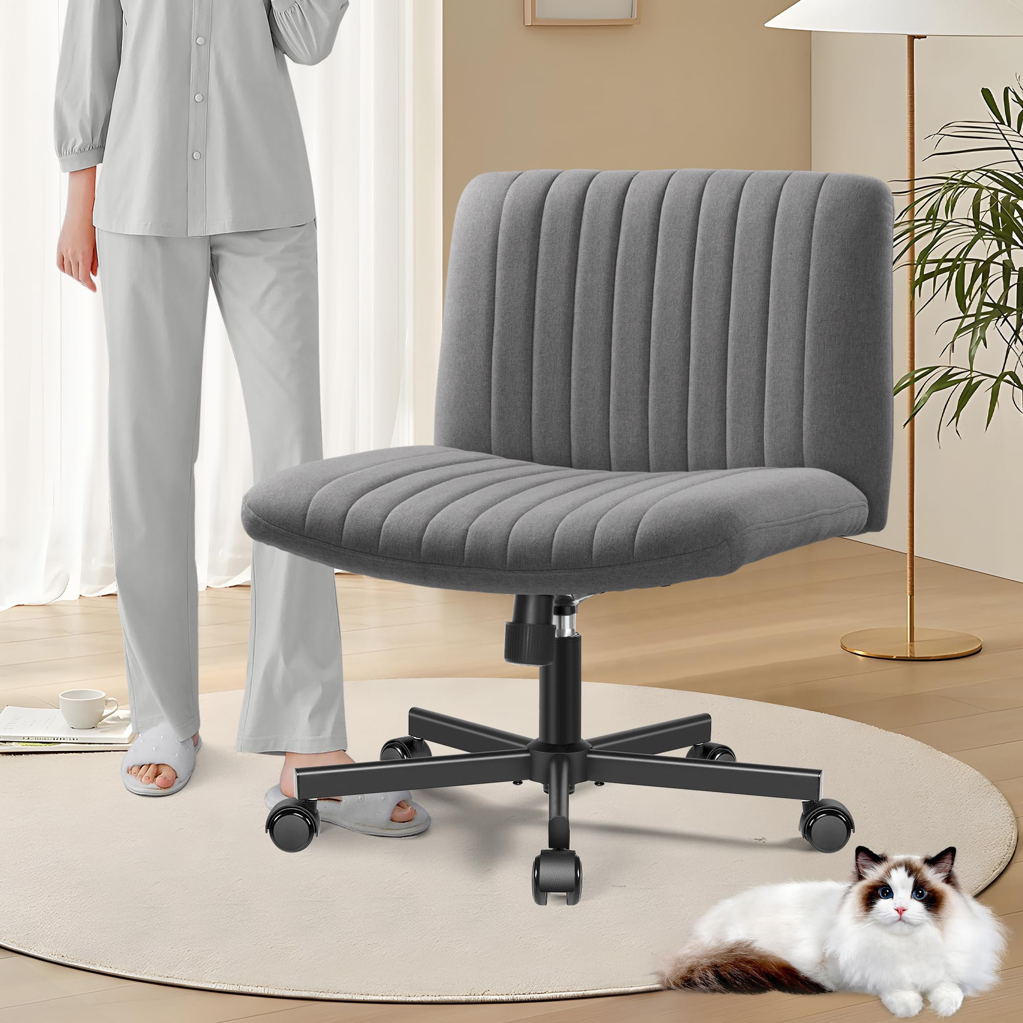 IWMH Chaise de bureau sans accoudoirs, chaise d'ordinateur pivotante