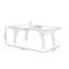 Solid wood dining table, grey tabletop