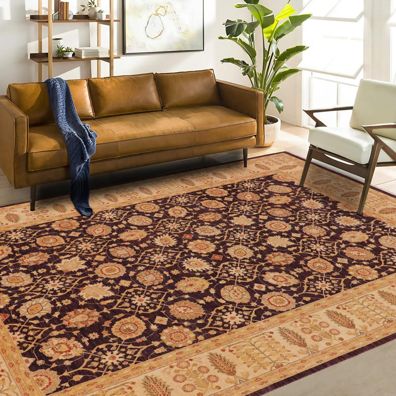 Tapis oriental en laine brun / brun clair Silke