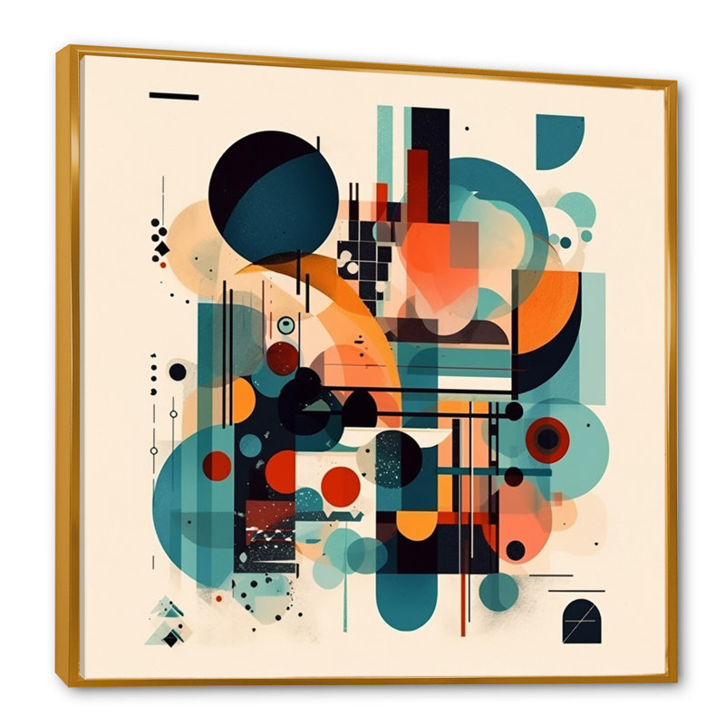 Orange And Blue Contemplative Space II - Minimalism Canvas Prints, 16" H x 16" W x 1" D, Gold Floater Framed Canvas