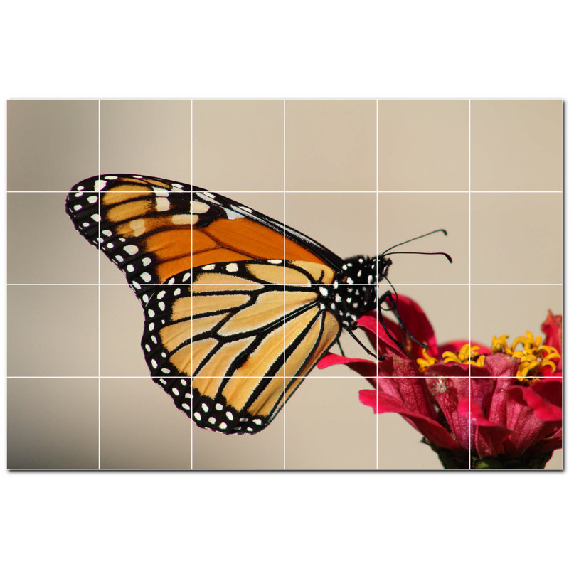 Murale décorative en céramique 6 po x 6 po Butterfly Photo