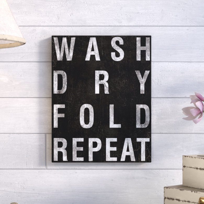 «The Laundry Process», reproduction d'art textuel sur toile, H 14 po x l 11 po, Toile tendue