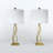 26" Modern Polished Gold Metal Table Lamp with 3 Way Dimmable Light and Linen Drum Shade-1928456842