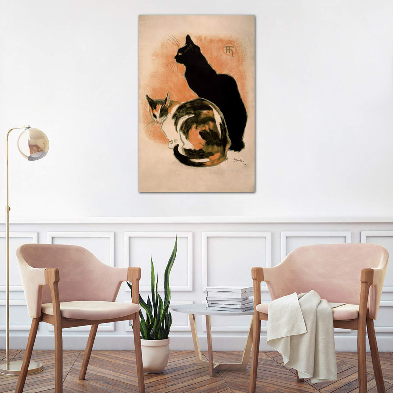 «Steinlen, Twocat» par Vintage Apple Collection - impression d'art graphique, Toile tendue, H 40 po x l 26 po x P 1,5 po