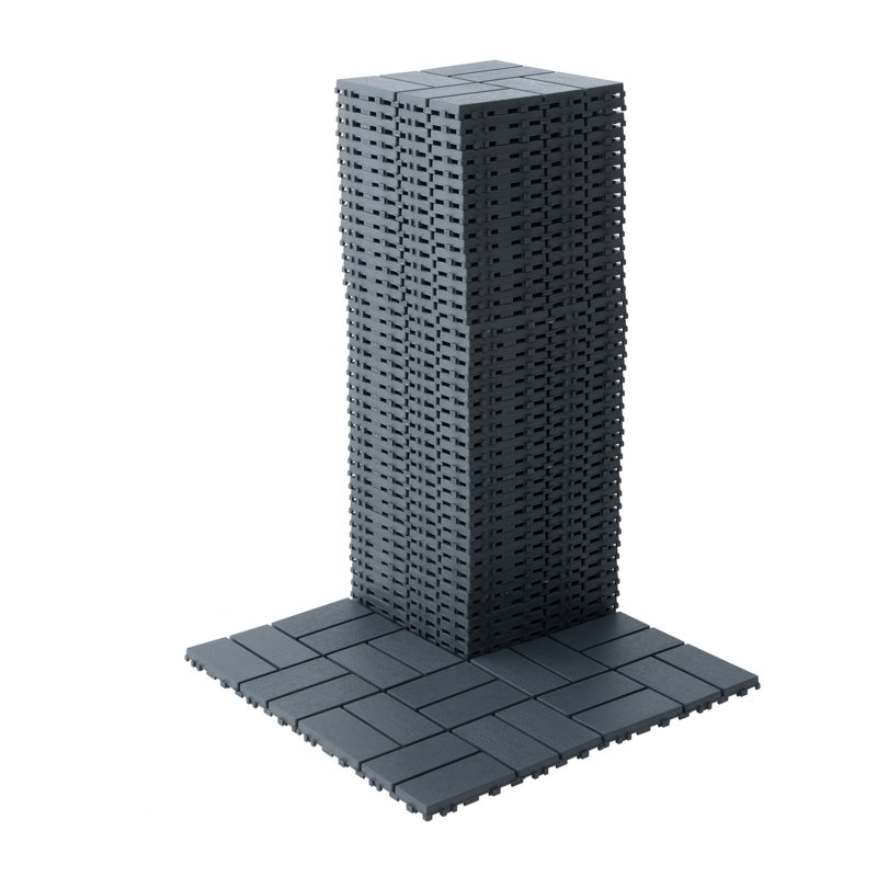 Carreau de terrasse en polypropylène emboîtable, Gris