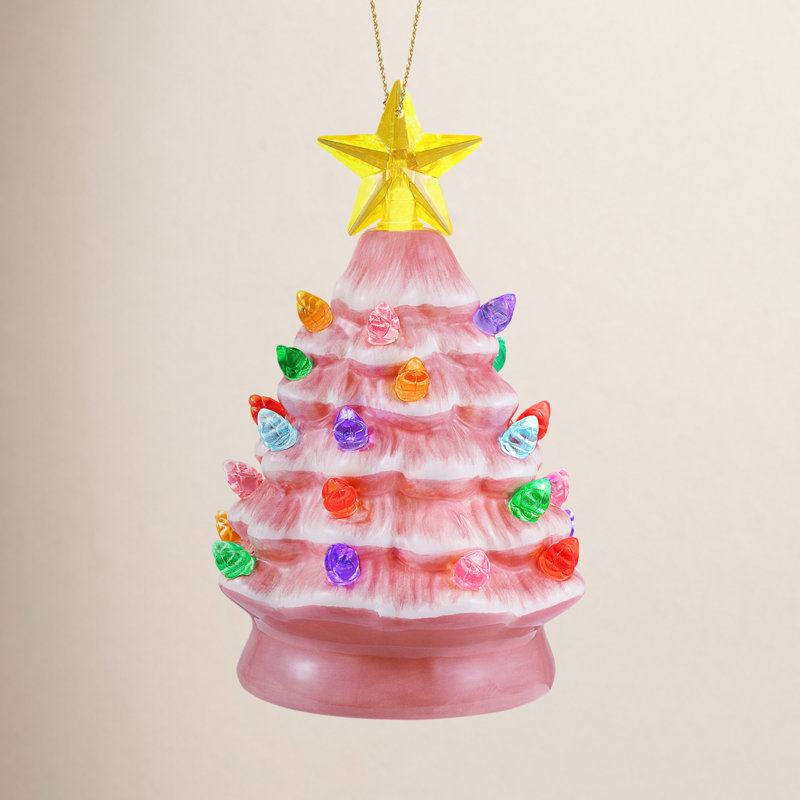 Nostalgic 5.25 " Lighted Ceramic Hanging Figurine Ornament